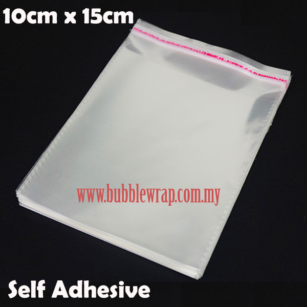 100pcs OPP Bag 10x15cm Self Adhesive Transparent Plastic Bag